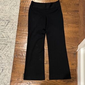 Black Wide-Leg Pull-On Pants